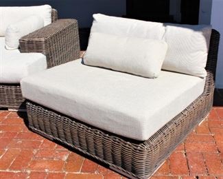 Restoration Hardware, Majorca Armless Chair and cushions.