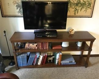 62" Long Mid Century Table/Book Shelf and now Media Table