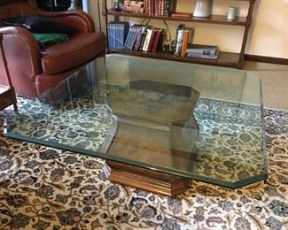 40" Square Beveled Glass  Cocktail Table