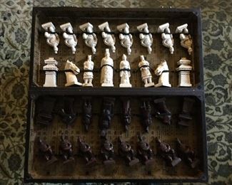 Chinese Chess Set w/Case "Xian Warrior"