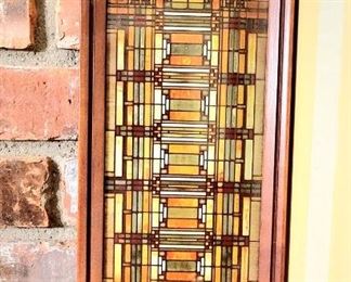 Framed Art Deco Stained Glass