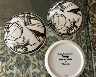 (2) Tiffany Trinket Boxes Designed for Fink & Carney