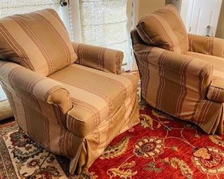 3_____ $300 
Pair of swivel Armchairs
  LUXE Coastal washable slipcover (white under)29x30x18