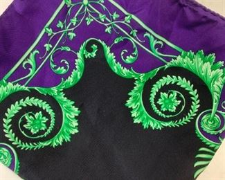 VERSACE Sgn Silk Hand Rolled Square Scarf, Italy
