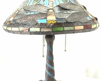 Stained Glass Art Nouveau Dragon fly Lamp
