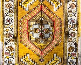 Antique Handmade Turkish Yastik Wool Rug
