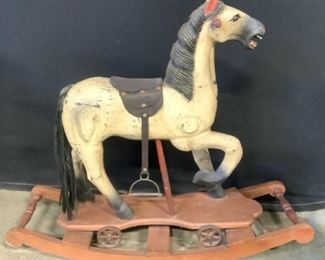 Antique Folk Art Childs Rocking Horse
