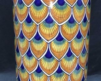 DIPINTO A MANO Ceramic Peacock Umbrella Holder
