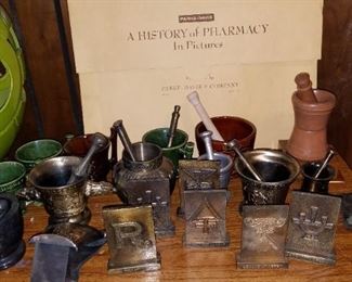 collection of mortar and pestles. 