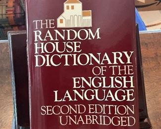 Unabridged dictionary with wood stand 