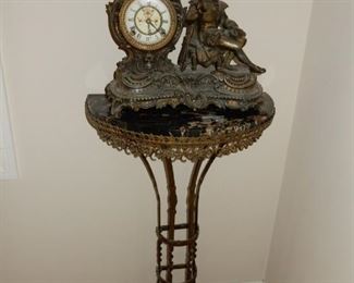 Ornate Antique Marble-Top Stand/Table
