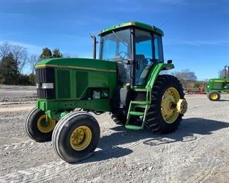 John Deere tractor with cab