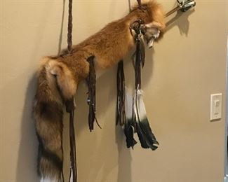 This is a wonderful Native American quiver to hold arrows.  In excellent condition.  Just beautiful! Made from a red fox.