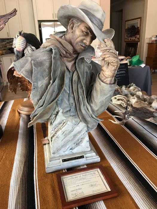 Against the Wind by Stephen Herrero.  Very handsome and stunning sculpture.  In excellent condition! 