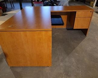 L shaped 2 drawer desk