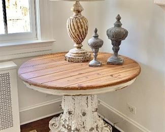 Vintage, rustic pedestal table from The Old Lucketts Store, Leesburg, VA