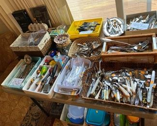 Flatware collection including vintage cutlery