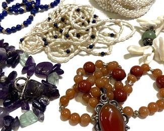 An assortment of jewelry, both fine and costume 