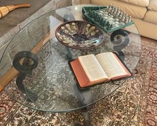 Coffee table, glass top
