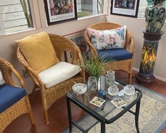 Home decor, sunroom, wicker furniture