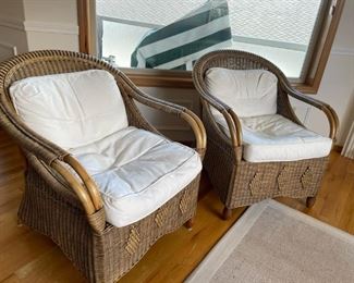 Brown Wicker Outdoor Lounge Chairs