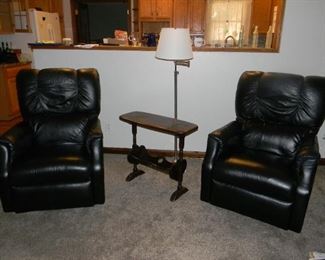 magazine rack / floor lamp / matching  recliners