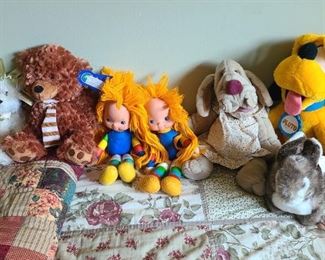 Vintage dolls and stuffed animals