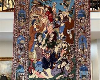 Large Omar Khayam rug 5.3 x 8.9 silk foundation 441 kn per square inch