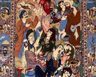 Large Omar Khayam rug 5.3 x 8.9 silk foundation 441 kn per square inch