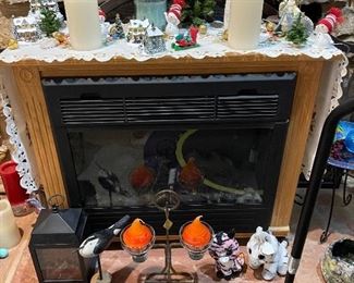 Portable fireplace - loads of Christmas & Candles