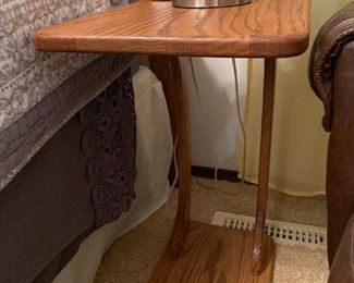 Pair of thin Oak Chairside Tables
