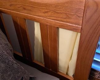 Queen Oak Bed with Pillow Top Mattress