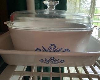 Large Selection of Corning Ware, " Blue Cornflower"