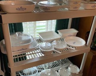 Large Selection of Corning Ware, " Blue Cornflower"