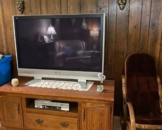 Oak Media Table/Storage
