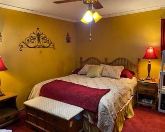 King size Oak bed with KingsDown Positioning/Massage Mattress