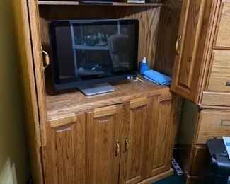 Oak Computer  Armoire