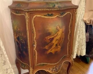 Fine Verdis Martin style french painted antique music cabinet  $700
