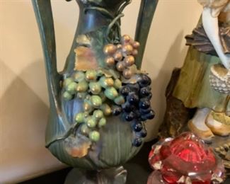 Antique Austria Amphora double handled vase 17.5” tall.   $700