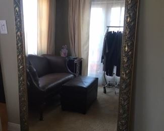 Large, beveled glass mirror