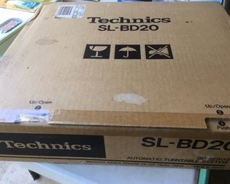 Vintage turntable in box