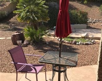 Patio Table with Sunbrella umbrella