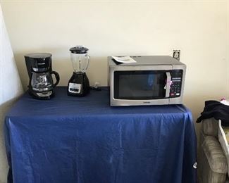 Counter top micro wave.  Coffee pot & blender