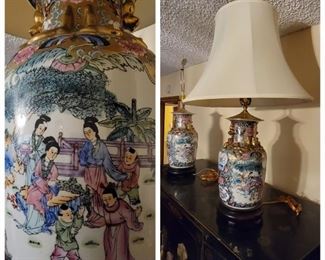 Vintage Famille Rose lamp