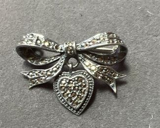 Judith Jack Marcasite set in Sterling Silver Pin