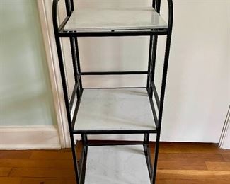 Collapsible Iron And Tile Plant StandBookshelf