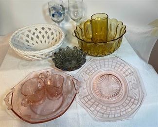 Colorful Glass Lot Depression Glass And More