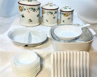 Corelle Canister Set, Pyrex, FireKing And More