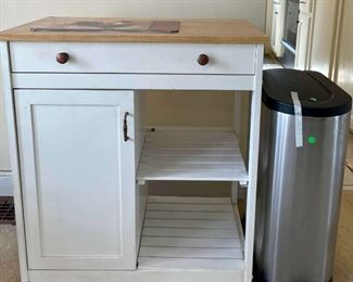 Kitchen Cart Stainless Steel Trash Can