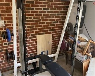 TuffStuff Weight Bench And Weights Extra Bars